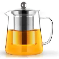 Kreative Teekanne, Teekanne Glas, mit hitzebeständigem Edelstahlfilter, perfekt für Tee und Kaffee (750ml)