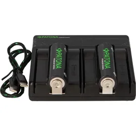 PATONA Premium Dual PD Performance Ladegerät + 2 Premium 18650 Zellen