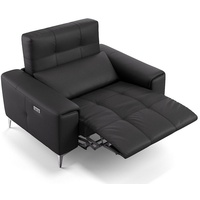 Sofanella 2-Sitzer Sofanella SALENTO Leder Relaxsofa 2-Sitzer Ledergarnitur in Schwarz schwarz