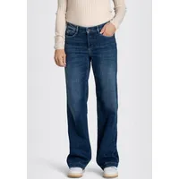 MAC Dream Wide Leg Jeans in Cobalt Authentic Waschung-D44