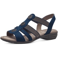 Jana Damen Sandalen flach Sommer Vegan, Blau (Navy), 39 EU