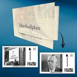 Exklusive Portokarte "75 Jahre Marshallplan"
