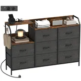 Homcom Kommode Schrank 130,5x30x88 cm Braun