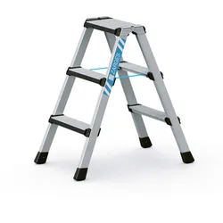 Zarges Comfortstep B Stehleiter mit gepolsterter Stufen-Vorderkante 2x3 Stufen
