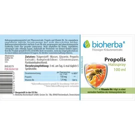 Bioherba Bio Halsspray Propolis Extrakt Tropfen 50 ml