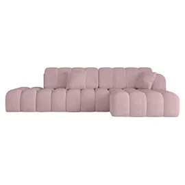 altdecor Ecksofa Cord mit Schlaffunktion 3-Sitzer Rosa