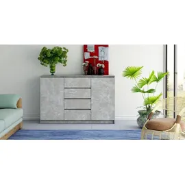 roe furniture Kommode mit 4 Schubladen 120 cm Grau