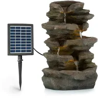 Blumfeldt Stonehenge Solarbrunnen LED-Beleuchtung Polyresin Lithium-Ionen-Akku