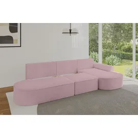 altdecor Eckcouch Cord 5-Sitzer Rosa