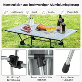 Bextsrack Campingtisch Aluminium Silber
