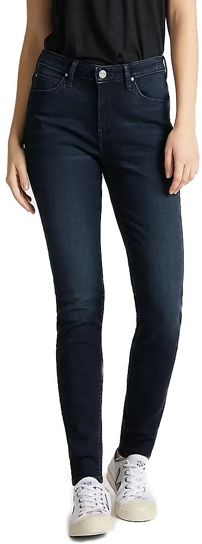 Lee Damen Jeans Scarlett High Skinny Fit Skinny Fit Worn Ebony Hoher Bund Reißverschluss W 26 L 29