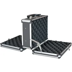 HMF 14411-02 Alu Waffenkoffer für 2 Pistolen, Doppelseitig, 31 x 26 x 15 cm, Schwarz