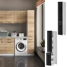 Vicco Hochschrank, Schwarz Hochglanz, 30 cm,