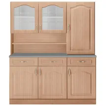 WIHO KÜCHEN Küchenbuffet Linz 150 x 50 x 180 cm BRAUN