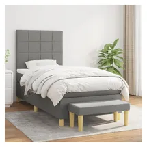 vidaXL Boxspringbett 100 x 200 cm Dunkelgrau