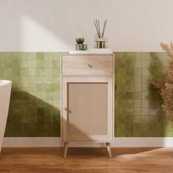 Badezimmermöbel aus Holzdekor Natur - sweeek