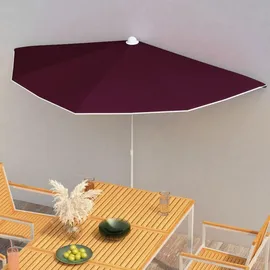 furnicato Halb-Sonnenschirm 180 x 90 cm Rot