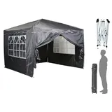 Chillroi Faltpavillon 3 x 3 m grau inkl. 4 Seitenteile