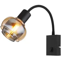 GLOBO LED Wandleuchte Wandlampe Flurleuchte Metall schwarz Glas amber,