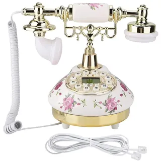 MS-9101 Vintage Retro Imitation Antikes Telefon für das Home Office Verwenden Sie den Multi-Angle Smart Screen FSK und die DTMF Anrufer-ID Golden Removable Bracket Telephone