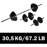 vidaXL Langhantel +2 Kurzhantelset 30,5kg