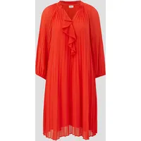 S.Oliver - Plissiertes Kleid aus Chiffon, Damen, rot, 36