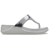 Crocs Zehentrenner "Boca Sequin Wedge" in Grau - 34/35