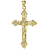 trendor Kreuzanhänger -mit Korpus Gold 585 (14 Karat) 40 x 27 mm goldfarben