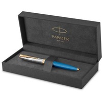 Parker Kugelschreiber 51 Premium Turquoise G.C., türkis/silber, Edelharz, Schreibfarbe schwarz