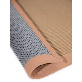 carpetfine Sisalteppich CARPETFINE "Sisal , auch als Läufer erhältlich", orange (pfirsich), B:70cm H:5mm L:200cm, Sisal, Teppiche, Sisalteppich, mit farbiger Bordüre, Anti Rutsch Rückseite, viele Größen, Wohnzimmer