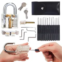 Viking LOCK COWBOY 30-teiliges Lockpicking Set mit 3 Transparenten ßbungsschlössern