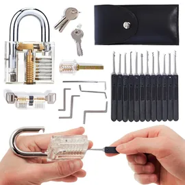 Viking LOCK COWBOY 30-teiliges Lockpicking Set mit 3 Transparenten ßbungsschlössern