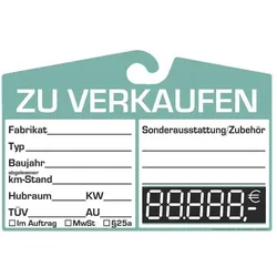 EICHNER 3x 25 Spiegelanhänger »Preisschild Digital« grün