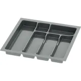 sossai® Besteckeinsatz Divio 43 x 43 cm zuschneidbar 6 Fächer Kunststoff schwarz