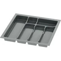 sossai® Besteckeinsatz Divio 43 x 43 cm zuschneidbar 6 Fächer Kunststoff schwarz