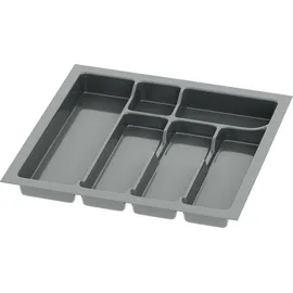 sossai® Besteckeinsatz Divio 43 x 43 cm zuschneidbar 6 Fächer Kunststoff schwarz