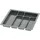 sossai® Besteckeinsatz Divio 43 x 43 cm zuschneidbar 6 Fächer Kunststoff schwarz