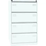 BISLEY LIGHT Hängeregistraturschrank verkehrsweiß 4 Schubladen 80,0 x 62,2 x 132,1 cm