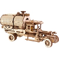 Ugears LKW mit einem Tanker, mechanisches Holzmodell 3D-Puzzle Montageset