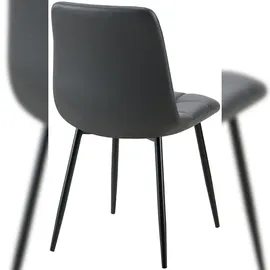 CLP 4er Set Esszimmerstuhl Antibes Kunstleder schwarz