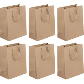 Clairefontaine 6x Tasche aus Kraftpapier, 21,5x10,2x25,3 cm Kartonbraun 28800-3C