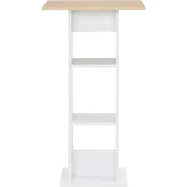 vidaXL Bartisch 60 x 60 x 110 cm Weiß und Sonoma-Eiche