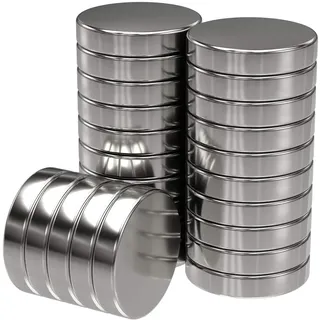 25 Magnete Scheibenmagnet 5x1 mm - Kraft 0,29 kg - Silber extra stark rund - Starke Supermagnete - Magnet für Whiteboard, Pinnwand, Magnettafel, Werkstatt - Neodym Power