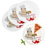 MamboCat Pizzateller 4er Set Alberto Pizzateller Ø30,5cm 4 Personen XL-Teller Platte groß