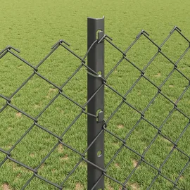 vidaXL Kettenzaun 1,2 x 10 m Grau/Stahl