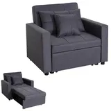 MCW Schlafsessel MCW-L90 Textil 101 x 90 x 197 cm Grau mit Kissen
