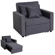 MCW Schlafsessel MCW-L90 Textil 101 x 90 x 197 cm Grau mit Kissen