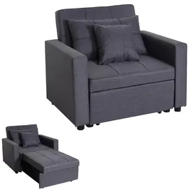 MCW Schlafsessel MCW-L90 Textil 101 x 90 x 197 cm Grau mit Kissen