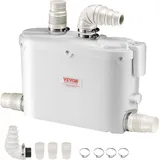 Vevor Hebeanlage, 500 W, 110 L/min Durchfluss, 8 m Förderhöhe, Schmutzwasserpumpe mit 4 Wassereinlässen, Abwasserhebeanlage für Küche, Keller, Dusche, Waschbecken, Waschküche,