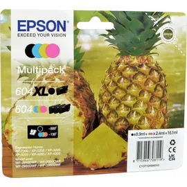 Epson 604XL Ananas schwarz + 604 Ananas CMY